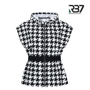 [알비세븐] RB7 여성 고신축 허리 밴딩 패턴 후드 조끼 R3FWJP665