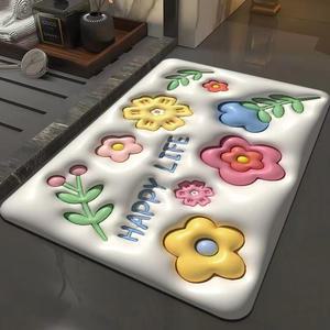 3D 입체 착시 엠보싱 규조토 발매트 주방 발판 욕실 화장실 매트
