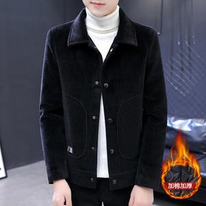 남성점퍼 추동 밍크 모직 자켓 칼라넥 패딩 코트 슬림핏 후 MNG4
