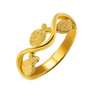 [한국금다이아몬드] 순금 물고기 반지 24k 여자 금 행운 물결 디자인 3.75