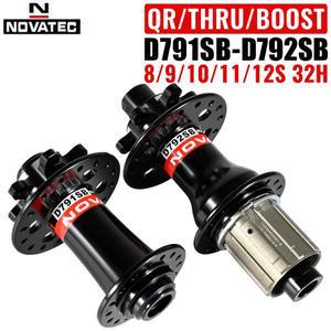 NOVATEC 밀폐 베어링 자전거 허브 D791SB QR 스루 부스트 24 28 32 홀 for shimano HG 9 10 11 12 단 MTB