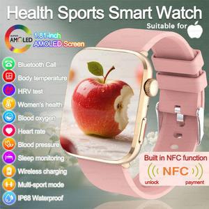 2025New For AndroidIOS 블루투스 통화 여성 건강 Smartwatch 남성 NFC 심박수 혈압 IP68 방수 스포츠 Smartwatch