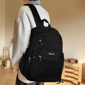 포켓 백백 아이보리 블랙 색상 전면 대학생백팩 가벼운백팩 가방 캐주얼 백팩 메쉬