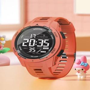 태양열시계 WECOOL 브랜드 스포츠 디지털 50M 방수 LED 백라이트 알람 시계 다기능 W-616