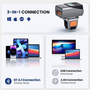 EY 038L 웨어러블 블루투스 스캐닝 1D Android 리더 스캐너 바코드 고속 미니 양손잡이용