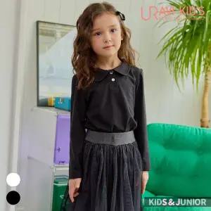 [유라비] 아동복 퍼프 슬리브 카라 긴팔 티셔츠_2025CT581