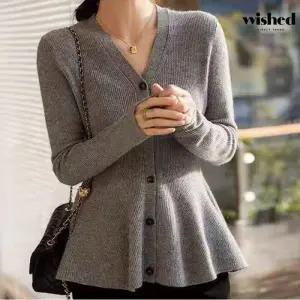 페미닌 브이넥 프릴 버트업 니트 가디건 (WICACD002)