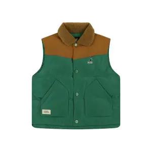 [캉골키즈](강남점)부클 카라 컬러블럭 패디드 베스트 RD 0001 그린 (ARDCVT00010GN)