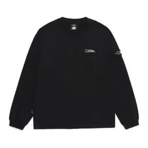 내셔널지오그래픽NATIONALGEOGRAPHIC N253UTS901 세미오버핏 롱 슬리브 티셔츠 BLACK