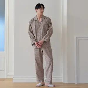 남성 국내산 소프트 순면 긴팔 잠옷 상하 세트 MM2155