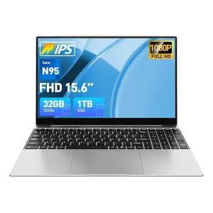 2025 최신 15.6인치 노트북 윈도우 11 32GB RAM 1TB SSD 코어 12세대 N95 프로세서( 100mlGHz) 8000mAh 배