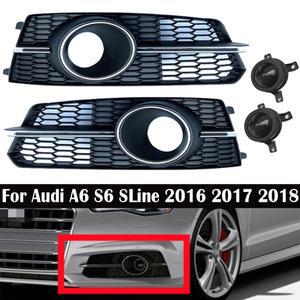 자동차 앞 범퍼 안개등 그릴 커버, Audi A6 S6 S라인 2016 벌집 메쉬 ACC 포함