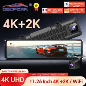 H8 4K+2K 11.26인치 후방 카메라 룸미러형 블랙박스 SONY IMX415 차량용 DVR GPS WIFI 영상 녹화 슈퍼 야간