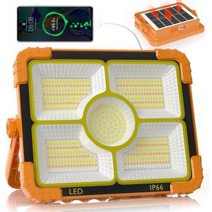 100W LED 태양광 작업등, 466 10000LM 마그네틱 5가지 모드, 12000mAh 배터리 충전식, IP66 방수 휴대용 실외 작업등 비상, 수리, 캠핑용