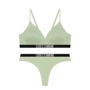 [코데즈컴바인이너웨어](강남점)플랙서블 노와이어 라이트카키 티팬티세트(CDWBR913LKH+CDWPT913LKH)
