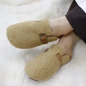 (무료배송) 겨울 신발 퍼 뽀글이 양털 블로퍼 뮬 단화
