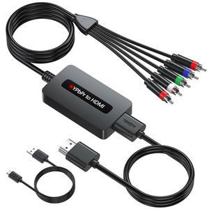 1080P 구성 요소-HDMI 변환기, YPbPr-HDMI 어댑터(남성 YPbPr 커넥터 포함) - DVD/STB와 여성 요소 출력을 HDTV에 연결하기 위한 방법