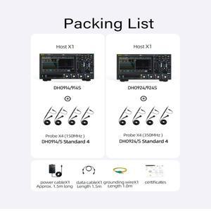 RIGOL DHO914S 125MHz 디지털 오실로스코프 12비트 수직 해상도 1.25 GSa/s 샘플링 속도 4 아날로그 채널
