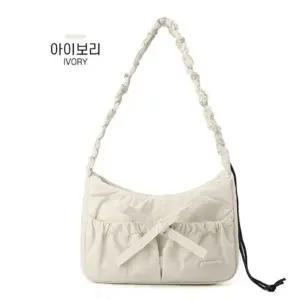 [다잇템] 여성용 바스락 워터프루프 곱창끈 리본 토트백
