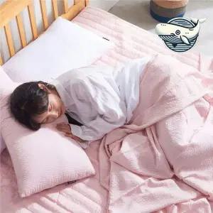 부드러운 핑크 시어서커 홑이불 면 소재 간절기 인견홑이불