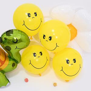 [파티쇼] (네오30cm스마일풍선10개) 파티용품 라운드 인쇄 벌룬