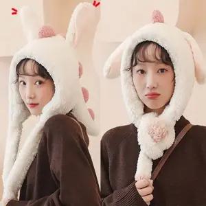 공룡 움직이는 귀 모자 방한 할로윈 방한 코스튬 귀모자
