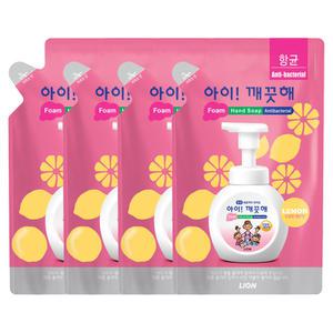 아이깨끗해 핸드워시 리필, 레몬, 450ml, 4개