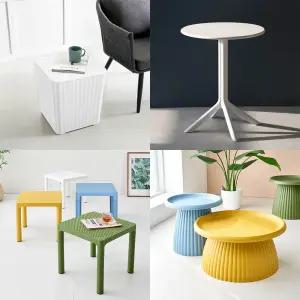 야외 플라스틱 UV코팅 테라스 정원 테이블 6종