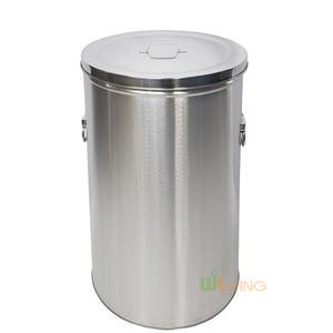평뚜껑스텐휴지통80L/쓰레기통/원형휴지통/덮개식뚜껑휴지통/대형휴지통/뚜껑형휴지통