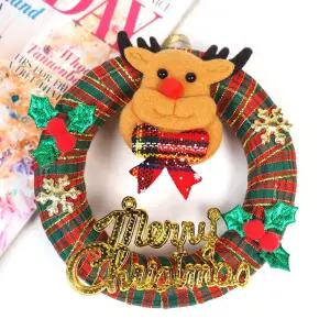 DIY 크리스마스 리스 만들기 xmas 체크리본 루돌프 V2