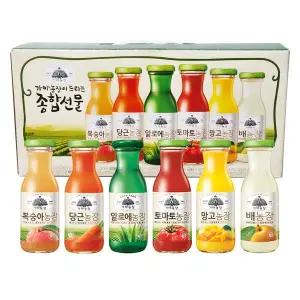 가야농장 종합 6종 음료선물세트 180ml 24병 (소박스 2박스)