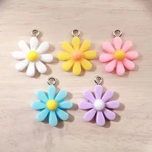 비즈아이 [6712-21]아크릴펜던트 데이지꽃 16mm ,1개