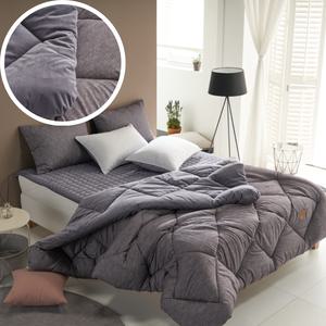 겨울 극세사 소중한가족 라이트 밍크 이불 단품 / Q 퀸 / 차콜