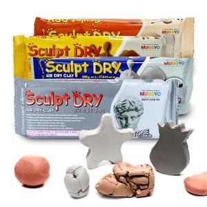 어린이 안전 인증 전문가 고령토 클레이 스컬트 드라이 500g 자연건조 점토