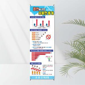 No. 17 금연배너(X자거치대 포함상품) 모든거치대 선택가능 - 흡연예방 보건교육용 캠페인 학교기자재 학교배너