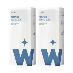 왕타 칫솔 매일사용 구강케어 통칫솔 스톤 10개입 2개