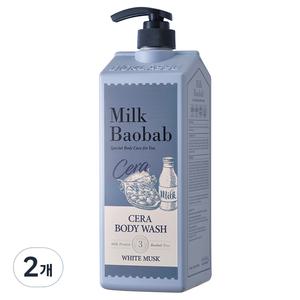 밀크바오밥 세정 클렌징 세라 바디워시 화이트머스크 1200ml 2개