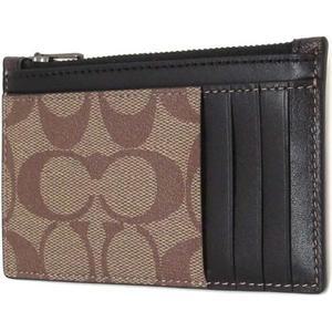 Coach 여성용 브라운 롱 지퍼 카드 케이스 시그니처 캔버스 지갑 8830-8 195031241406