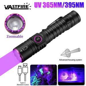USB 충전식 UV 손전등 줌 가능 5W C타입 자외선 바이올렛 라이트 토치 반려동물 고양이 개 얼룩 소변 감지