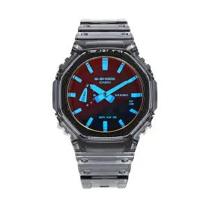 GA-2100TLS-8ADR (GA-2100TLS-8A) 빅페이스 디지털 아날로그 팔각 스포츠 군인 투명