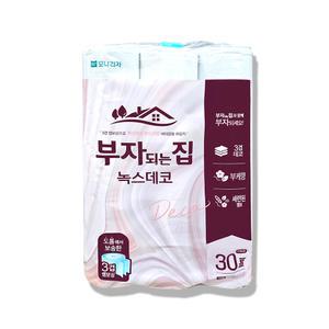 모나리자 부자되는집 녹스데코 30M * 30롤 3겹 x 1개 / 화장실 휴지 두루마리 화장지