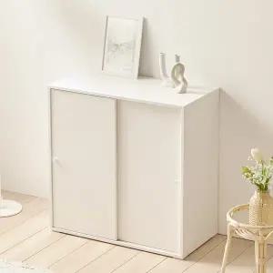 [포스트모던]픽스 2도어 다용도 슬라이딩 수납장 800