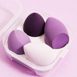 에이러블 B1754 메이크업 쿠션 퍼프 4종 + 케이스, 퍼플, 1세트