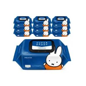 슈퍼대디 저자극 엠보싱 아기물티슈 프리미엄 캡형 70매 10팩.