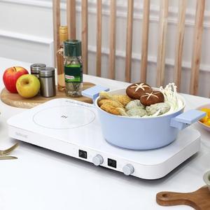 (생활가전) 키친아트 2구 인덕션 IH 전기레인지 2구 화이트 2,800W KI-2800FS