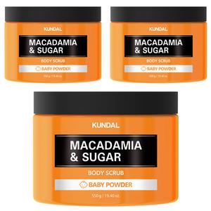 쿤달 마카다미아 BODYCARE 앤 슈가 바디스크럽 베이비파우더 550g 3개