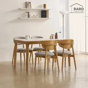 [/착불배송] 보나 1400 포세린 통 세라믹 4인 식탁 세트 메이플 (식탁+의자4)