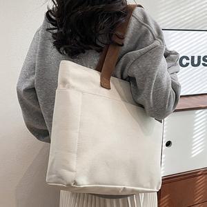 에코백 노트북가방 사각포켓가방 쇼퍼 3컬러 무지가방 캔버스원단가방 베이직 여성대학생사각가방 빅숄더