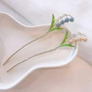 [VY] 여자 은방울 비녀 머리 뒤꽂이 플라워 헤어핀_13025853_588847