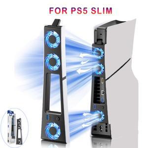 스팀덱케이스 파우치 가방 PS5 슬림 쿨링 팬 디스크  디지털 콘솔용 LED 조명 소음  기능을 갖춘 게임용 쿨